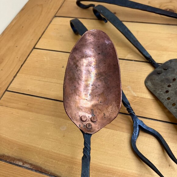 Kootenay Forge Copper Cast Iron Kitchen Utensils Steel Spatula Serving Spoon - Picture 5 of 8